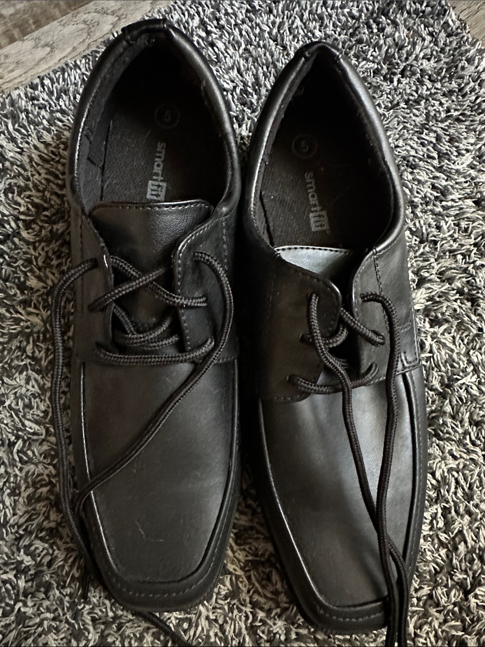 SmartFit Boy’s Black Lace-Up Dress Shoes